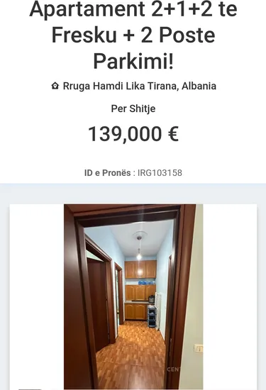 Photo of Apartment for sale Hamdi Lika, Tiranë