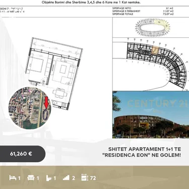 Foto e Apartment në shitje Rruga Kinemase, Golem, Kavajë