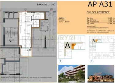 Foto e studio në shitje Sun Sea Residence, Golem, Durrës