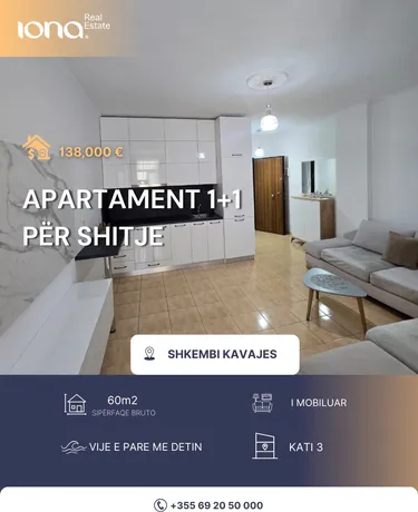 1+1 Apartment for Sale – Shkëmbi i Kavajës (First Line)