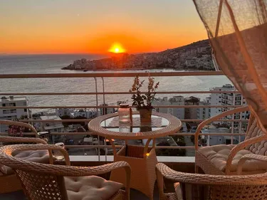 Sarande, Furnished 2+1+2 Apartment for Sale with Open Sea View