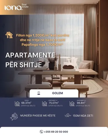 Photo of Apartment for sale Residenza Hera, Bulevardi i Pishave, Golem, Kavajë